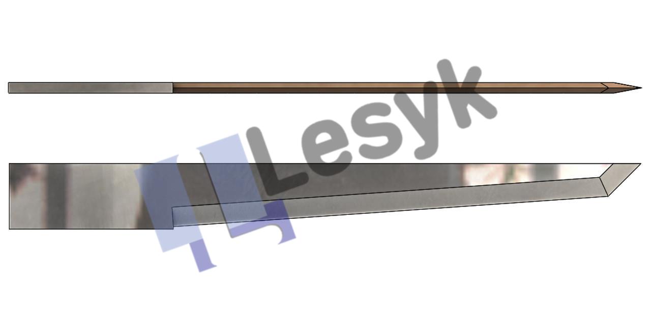 Нож Lesyk TC knife blade T 28 №26.64.318 (толщ.ножа 0.6 мм, толщ. материала 26 мм) для планшетных плоттеров Zund и пр.
