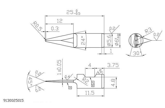 Нож 4CNC для планшетного плоттера 9130025015 (12x25x6x1 мм)