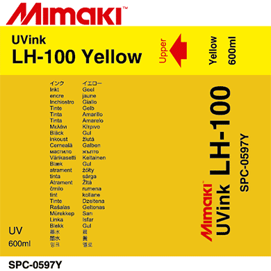 LH-100 УФ-отверждаемые чернила Mimaki Yellow SPC-0597Y (600 мл пакет) для UJF-3042FX