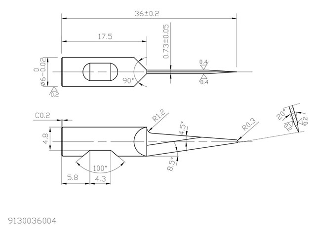 Нож 4CNC для планшетного плоттера 9130036004 (18.5x36x6x0.7 мм)