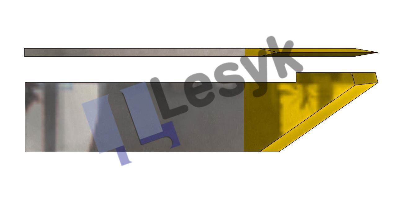 Нож Lesyk TC knife blade Z 42C TIN №26.60.324-C1 (толщ.ножа 0.6 мм, толщ. материала 7.8 мм) для планшетных плоттеров Zund и пр.