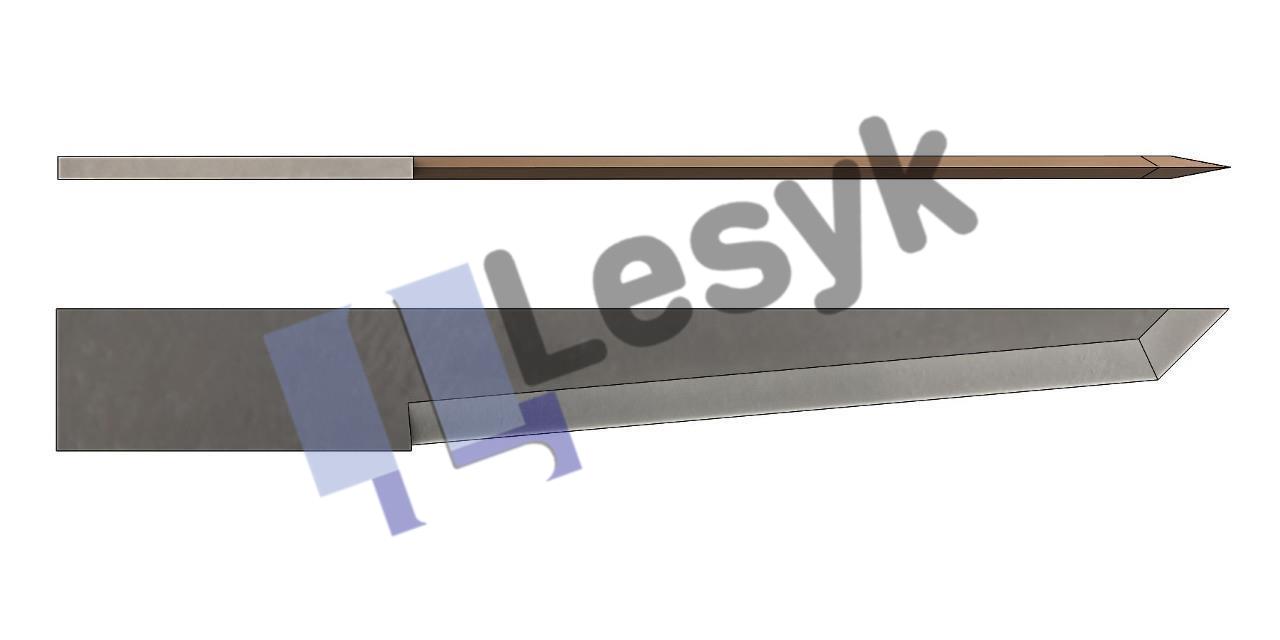 Нож Lesyk TC knife blade Z 23 №26.60.560  (толщ.ножа 0.6 мм, толщ. материала 22 мм) для планшетных плоттеров Zund и пр.