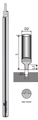 Прямой твердосплавный гравер 1Z 2.0x4.36x3x165 (dxDxhxL)