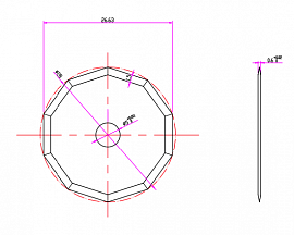 Дисковый плоттерный нож Ruizhou RZCUT-66 (D=28 мм)