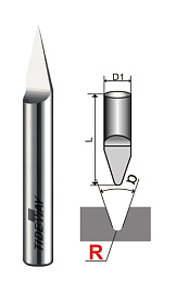 Радиусный гравер LC208 R=0.1x3x38x36° (dxDxLxa) Z1