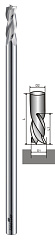 Торцевая твердосплавная фреза Z2 0.5x4.36x1.0x165 (dxDxhxL)