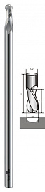 Сферическая твердосплавная фреза Z3 1.0x3.175x2.5x114 (dxDxhxL)