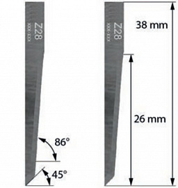 Нож Z28 для планшетного плоттера (толщ. 0,63 мм) Zund, DIGI, Ruizhou, iEcho, List, JingWei и пр.)