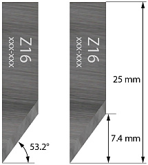 Нож Z16 для планшетного плоттера (толщ. 0,63 мм) Zund, DIGI, Ruizhou, iEcho, List, JingWei и пр.)