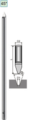 Конический твердосплавный гравер для Roland, U-mark, Gravotech, Vision 45°x0.3x3.175x114 (αxdxDxL)