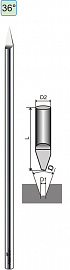 Конический твердосплавный гравер для Roland, U-mark, Gravotech, Vision 36°x0.1x3.175x114 (αxdxDxL)