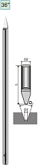 Конический твердосплавный гравер для Roland, U-mark, Gravotech, Vision 36°x0.2x3.175x114 (αxdxDxL)