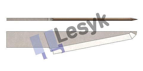 Нож Lesyk TC knife blade 11° / 18 mm №26.64.1020 (толщ.ножа 0.6 мм, толщ. материала 20 мм) для планшетных плоттеров Zund и пр.