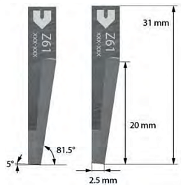Нож Z61 для планшетного плоттера (толщ. 1,5 мм) Zund, DIGI, Ruizhou, iEcho, List, JingWei и пр.)