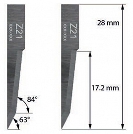 Нож Z21 для планшетного плоттера (толщ. 0,63 мм) Zund, DIGI, Ruizhou, iEcho, List, JingWei и пр.)