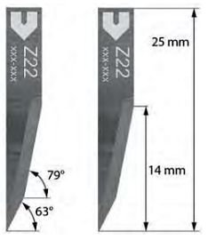 Нож Z22 для планшетного плоттера (толщ. 0,63 мм) Zund, DIGI, Ruizhou, iEcho, List, JingWei и пр.)