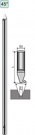 Конический твердосплавный гравер для Roland, U-mark, Gravotech, Vision 45°x0.1x4.36x165 (αxdxDxL)
