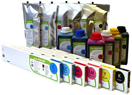 Экосольвентные чернила VEIKA Balance Eco Fast, 1л, Lc (Light cyan - Бледно-голубой)
