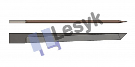 Нож Lesyk TC knife blade 2° / 55 mm №26.62.119 (толщ.ножа 1.5 мм, толщ. материала 55 мм) для планшетных плоттеров Zund и пр.
