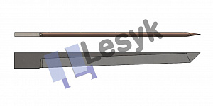 Нож Lesyk TC knife blade 2° / 55 mm №26.62.119 (толщ.ножа 1.5 мм, толщ. материала 55 мм) для планшетных плоттеров Zund и пр.