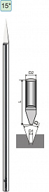 Конический твердосплавный гравер для Roland, U-mark, Gravotech, Vision 15°x0.1x3.175x114 (αxdxDxL)