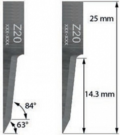 Нож Z20 для планшетного плоттера (толщ. 0,63 мм) Zund, DIGI, Ruizhou, iEcho, List, JingWei и пр.)