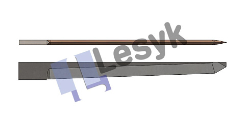 Нож Lesyk HSS knife blade Z 64 №26.62.022 (толщ.ножа 1.5 мм, толщ. материала 57 мм) для планшетных плоттеров Zund и пр.